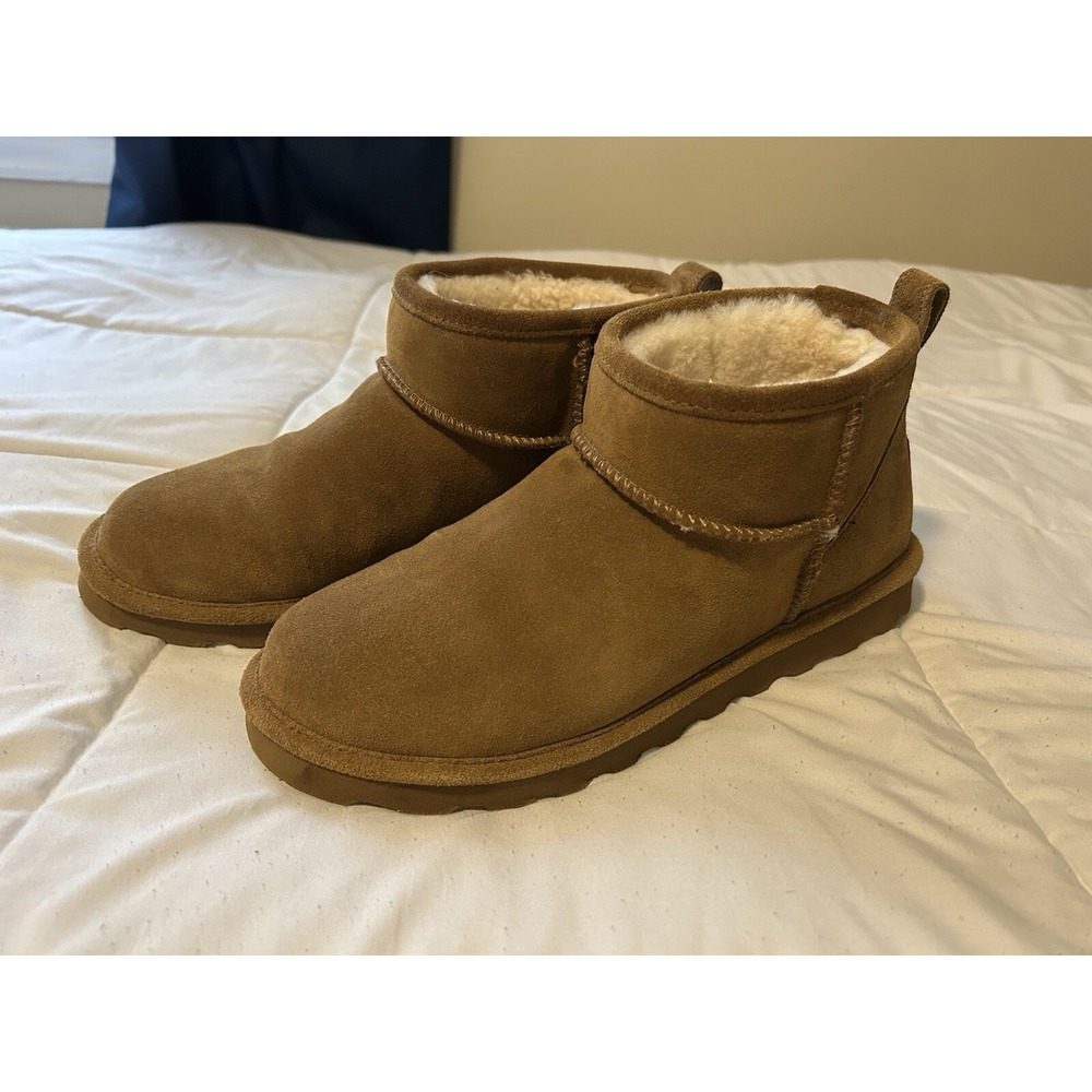 Women's Bearpaw Shorty‎ Ankle Boot 2860W Tan CowSuede Sz 11 Exc Preowned Cond